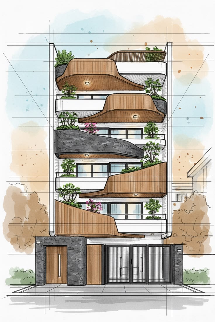 Eco-residential facade study